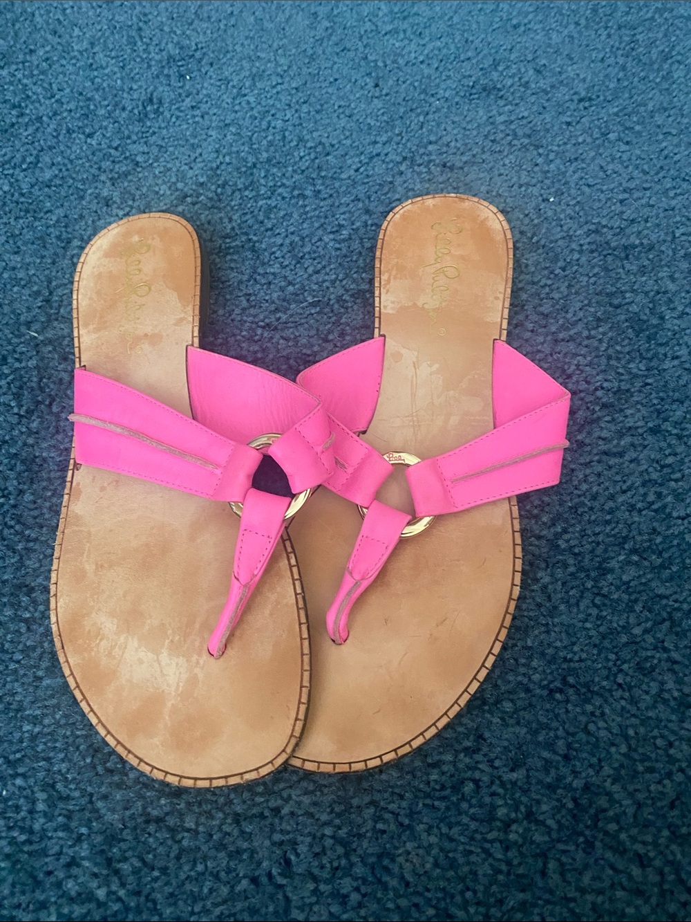 Lilly Pulitzer Women's Pink Ring-Accent Thong Sandals